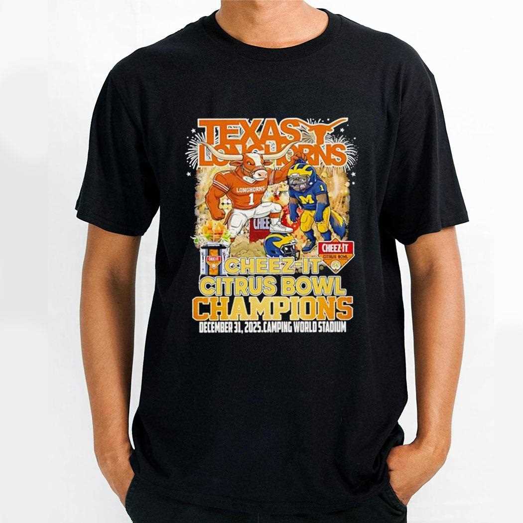 Texas Longhorns Cheez-it Citrus Bowl Champions 2025 Mascot Tee
