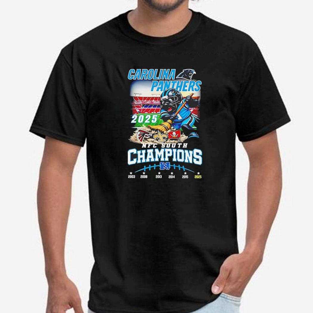 Carolina Panthers 2025 Nfc South Division Champions Mascot Tee