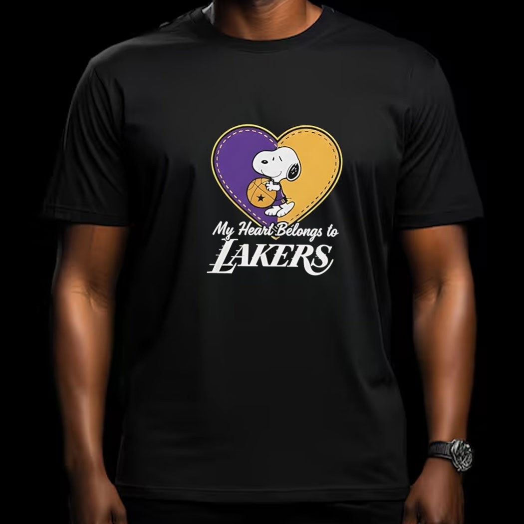 Los Angeles Lakers X Snoopy Cartoon Valentine 2026 Tee