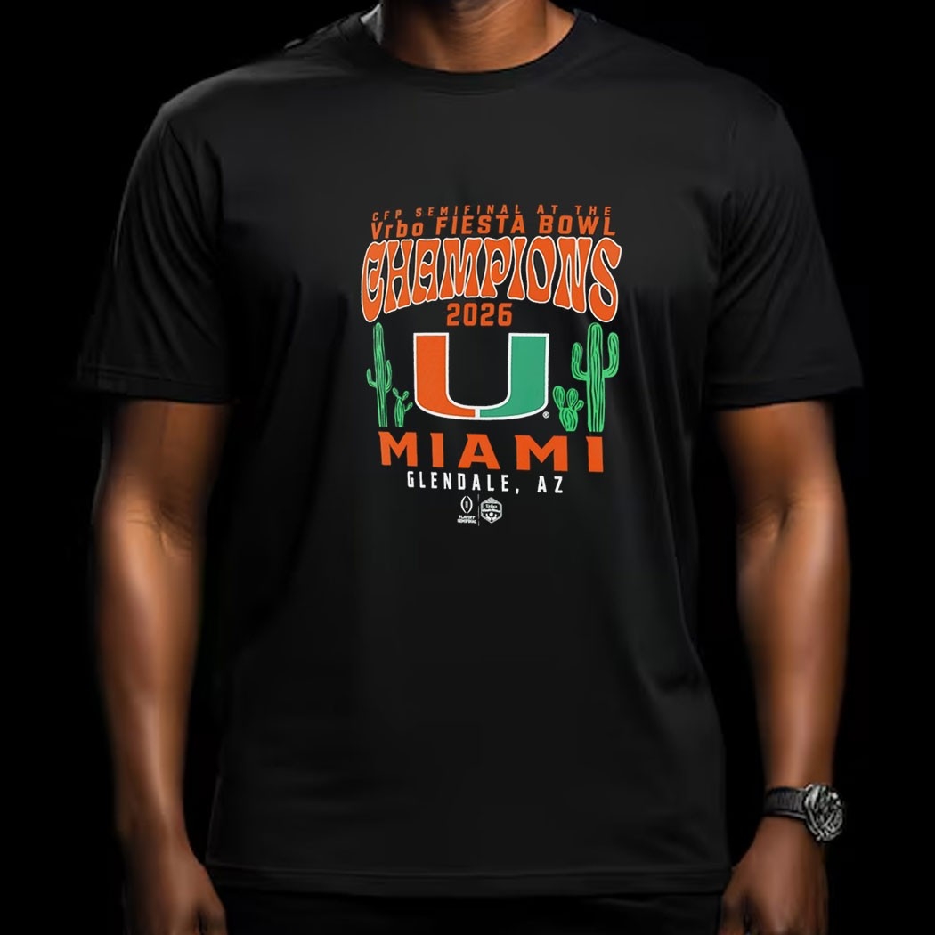 Miami Hurricanes College Football Playoff 2026 Fiesta Bowl Champions Hometown Pride Tee