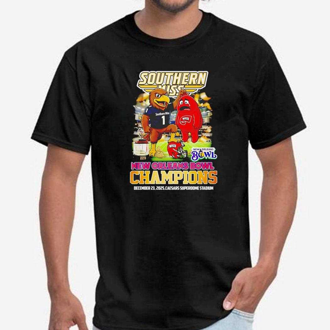 Southern Miss Golden Eagles Beat Western Kentucky Hilltoppers New Orleans Bowl Champions Tee