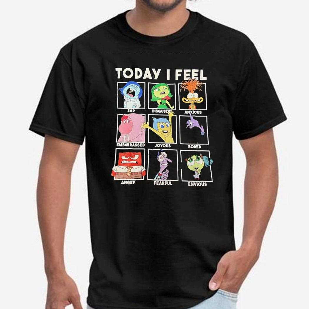 Today I Feel Sad Disgusted Anxious Embarrassed Joyous Bored Mens Shirt Model
