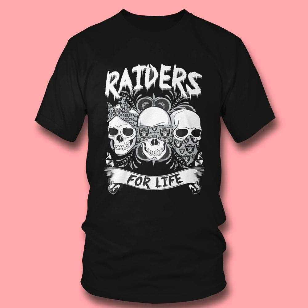 Los Angeles Raiders For Life Skull Design Tee