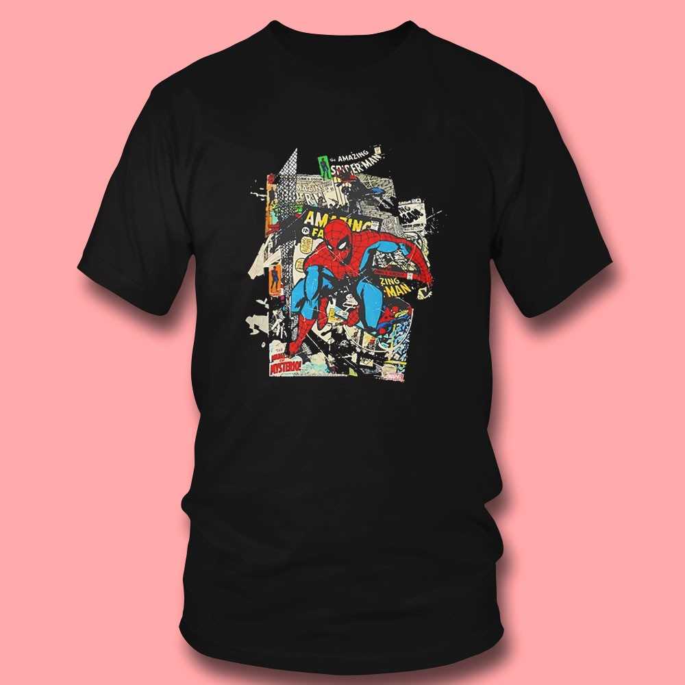 Marvel Spider Man Comic Collage Vintage Tee