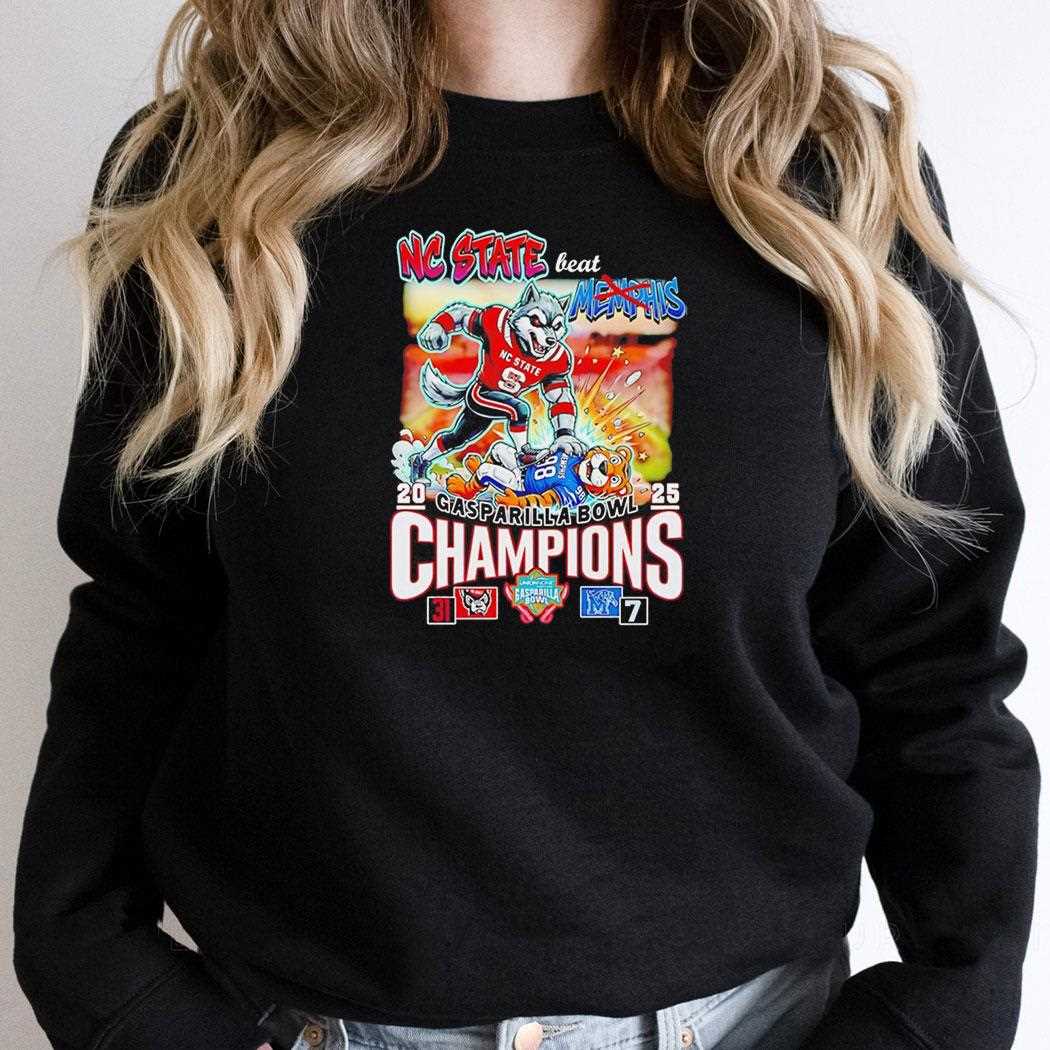 Nc State Woflpack Gasparilla Bowl Champions Mascot Tee Nc State Woflpack Gasparilla Bowl Champions Mascot Tee
