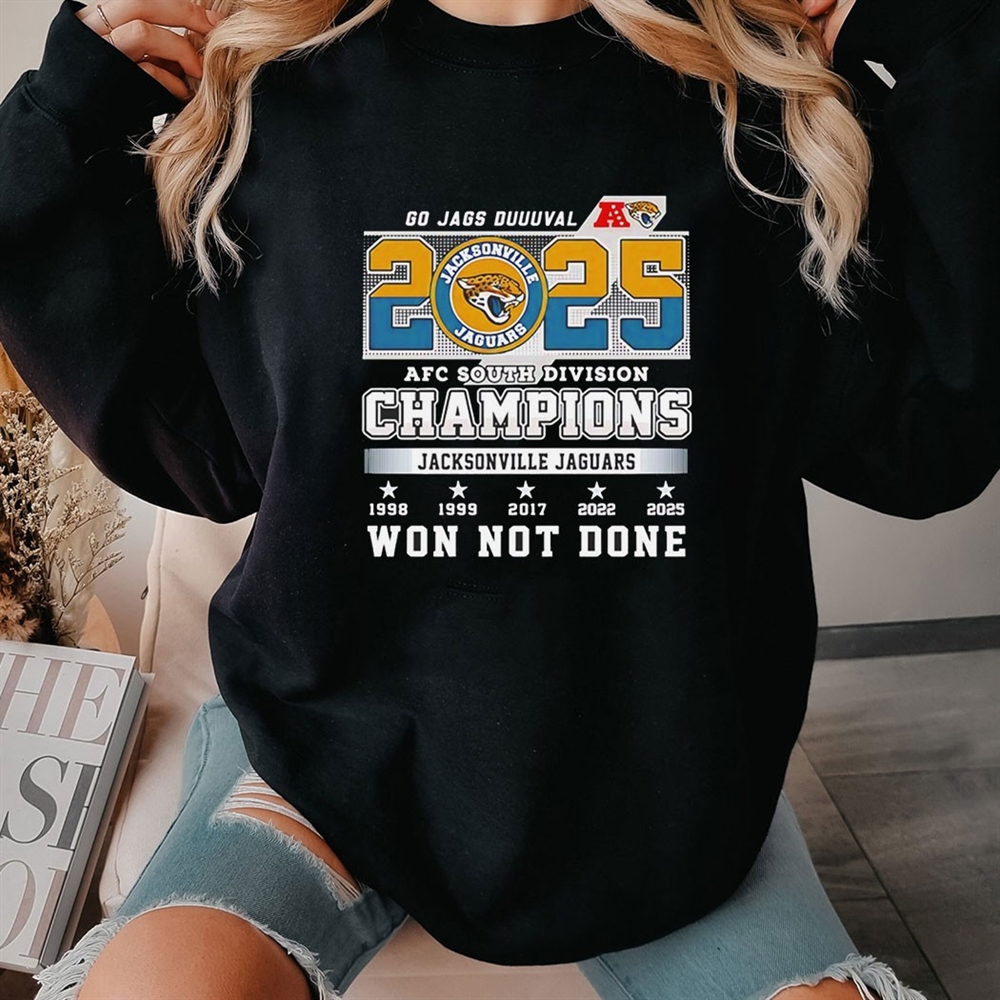 2025 Jaguars Afc South Champs Go Jags Duuuval Tee