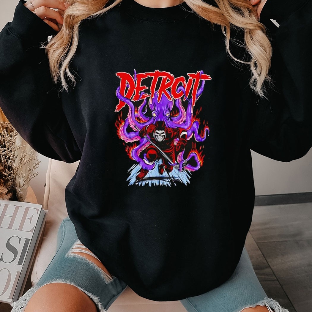 Detroit Red Wings Ice Hockey Skeleton Art Tee Detroit Red Wings Ice Hockey Skeleton Art Tee