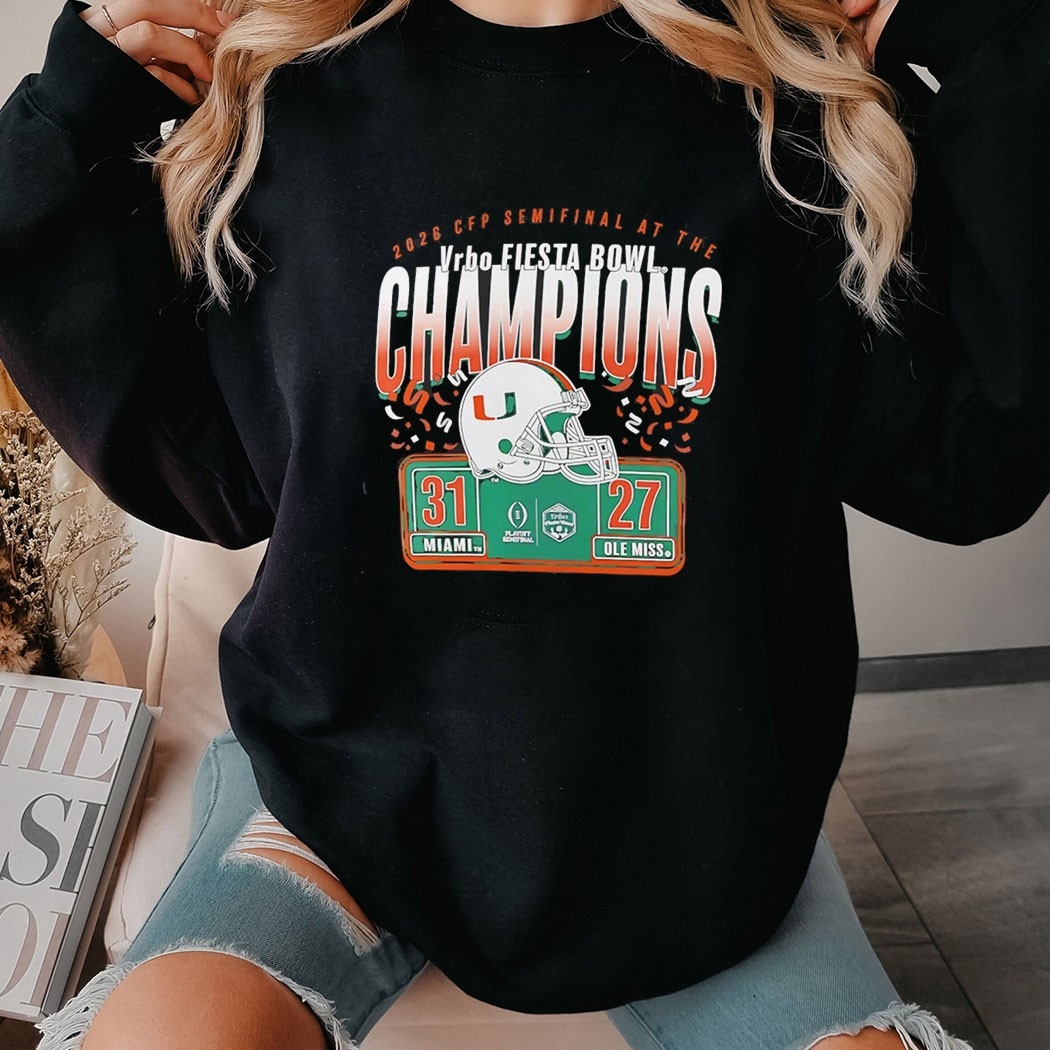Miami Hurricanes College Football Playoff 2026 Fiesta Bowl Champions Scoring Drive Tee