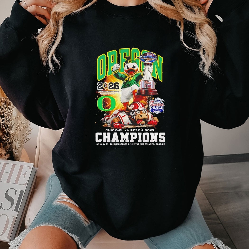 Oregon Ducks Chick Fil A Peach Bowl Champions Mascot Tee