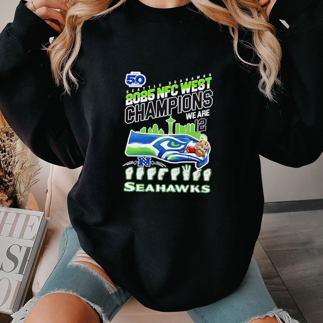 Seattle Seahawks Nfc West Division 2025 Champions Fan Skyline Tee Seattle Seahawks Nfc West Division 2025 Champions Fan Skyline Tee