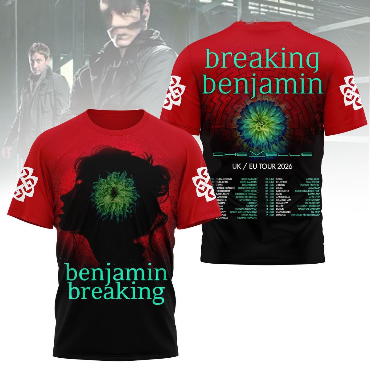 Breaking Benjamin Uk Eu Tour 2026 Tee Hoodie