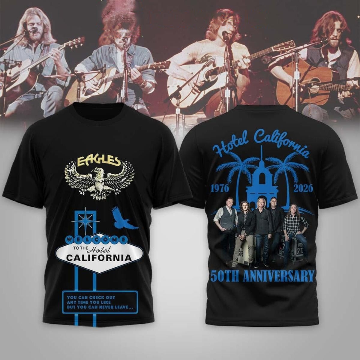 Eagles Hotel California 50th Anniversary 2026 Tee Hoodie