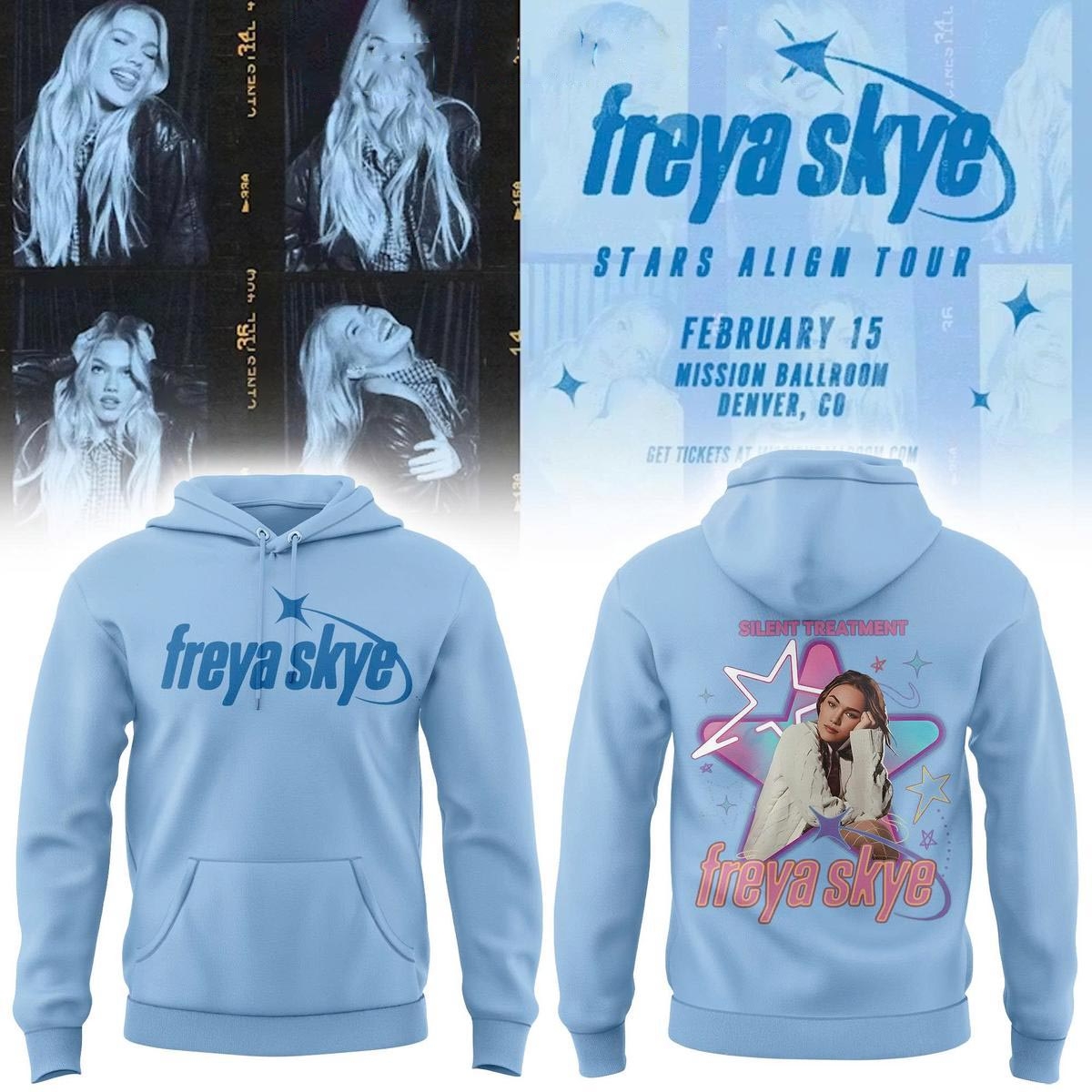 Freya Skye Stars Align Tour 2025 Blue Hoodie Sweatshirt