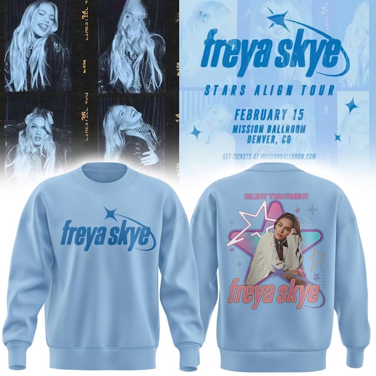 Freya Skye Stars Align Tour 2025 Blue Hoodie Sweatshirt