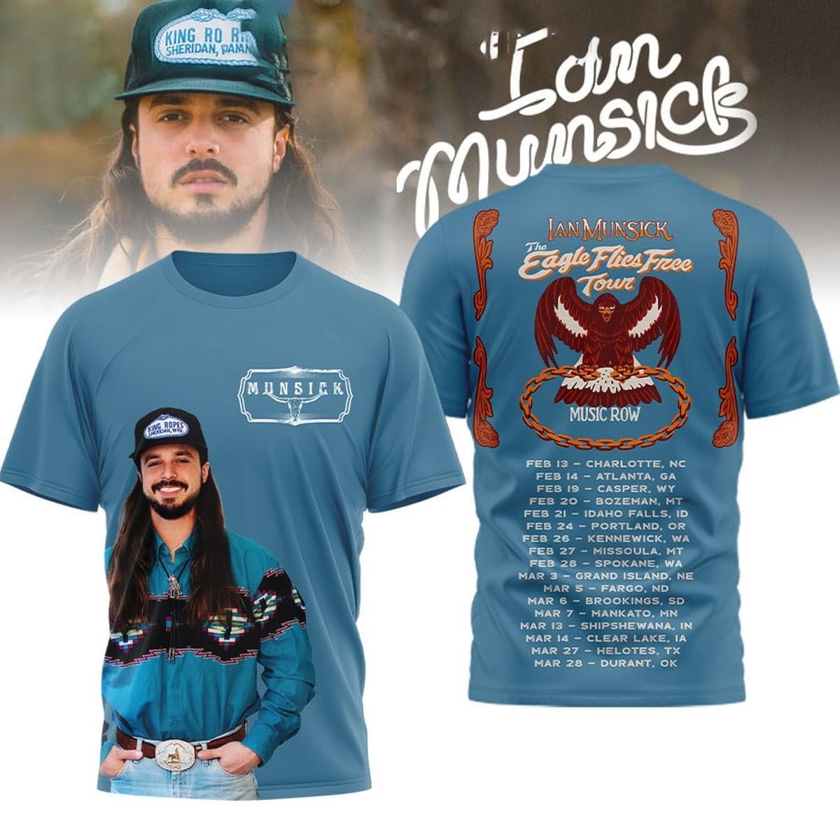 Ian Munsick The Eagle Flies Free Tour 2026 Tee Hoodie
