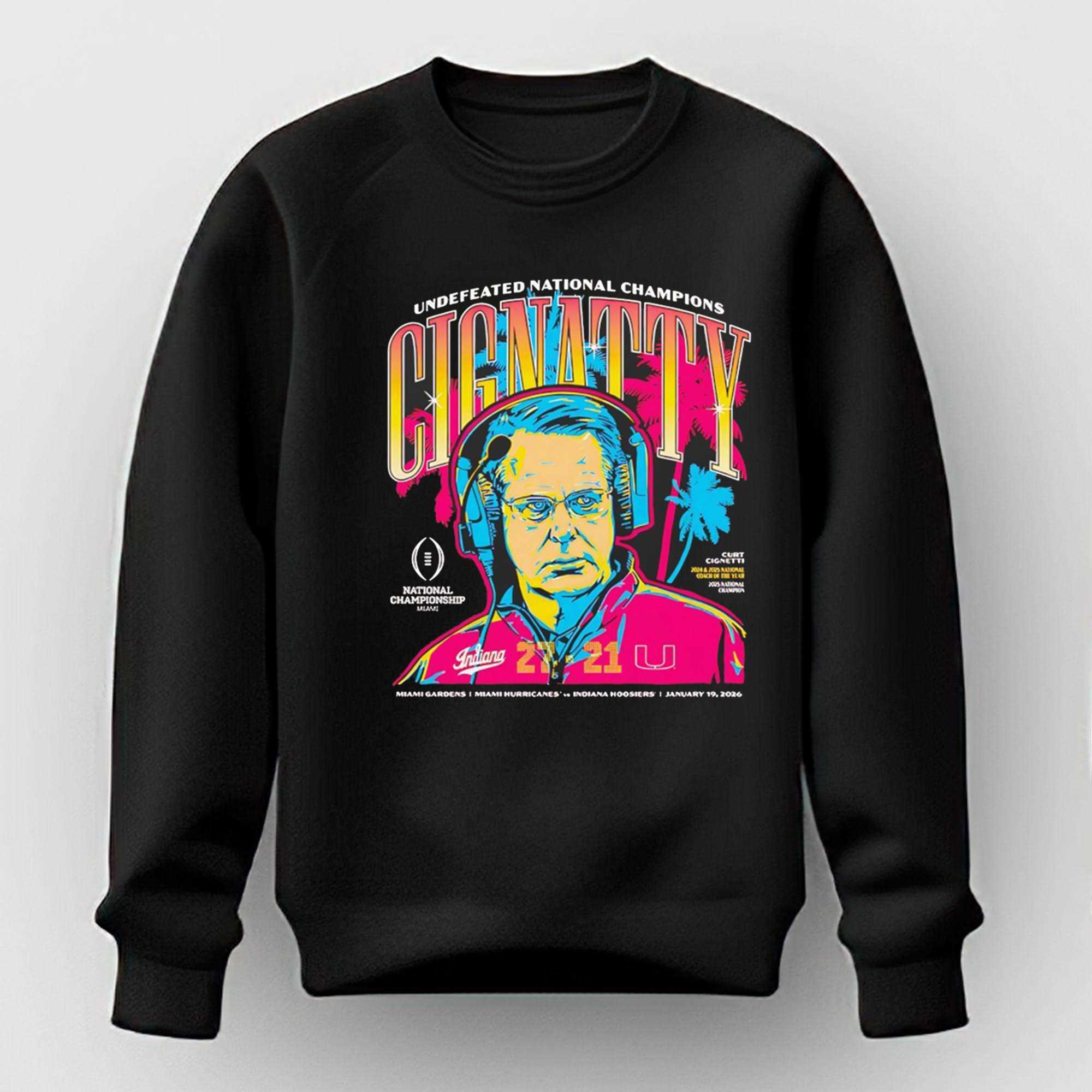 Indiana Hoosiers Cignatty Undefeated National Champions 2026 Tee