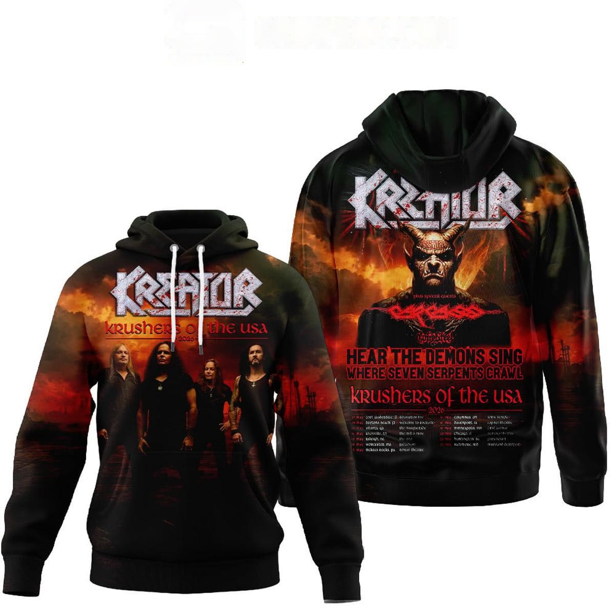 Kreator Krushers Of The Usa 2026 Tee Hoodie