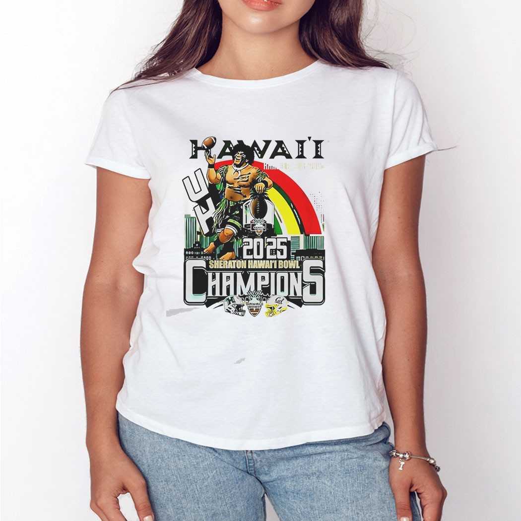 Hawaii Rainbow Warriors Football 2025 Champions Sheraton Tee