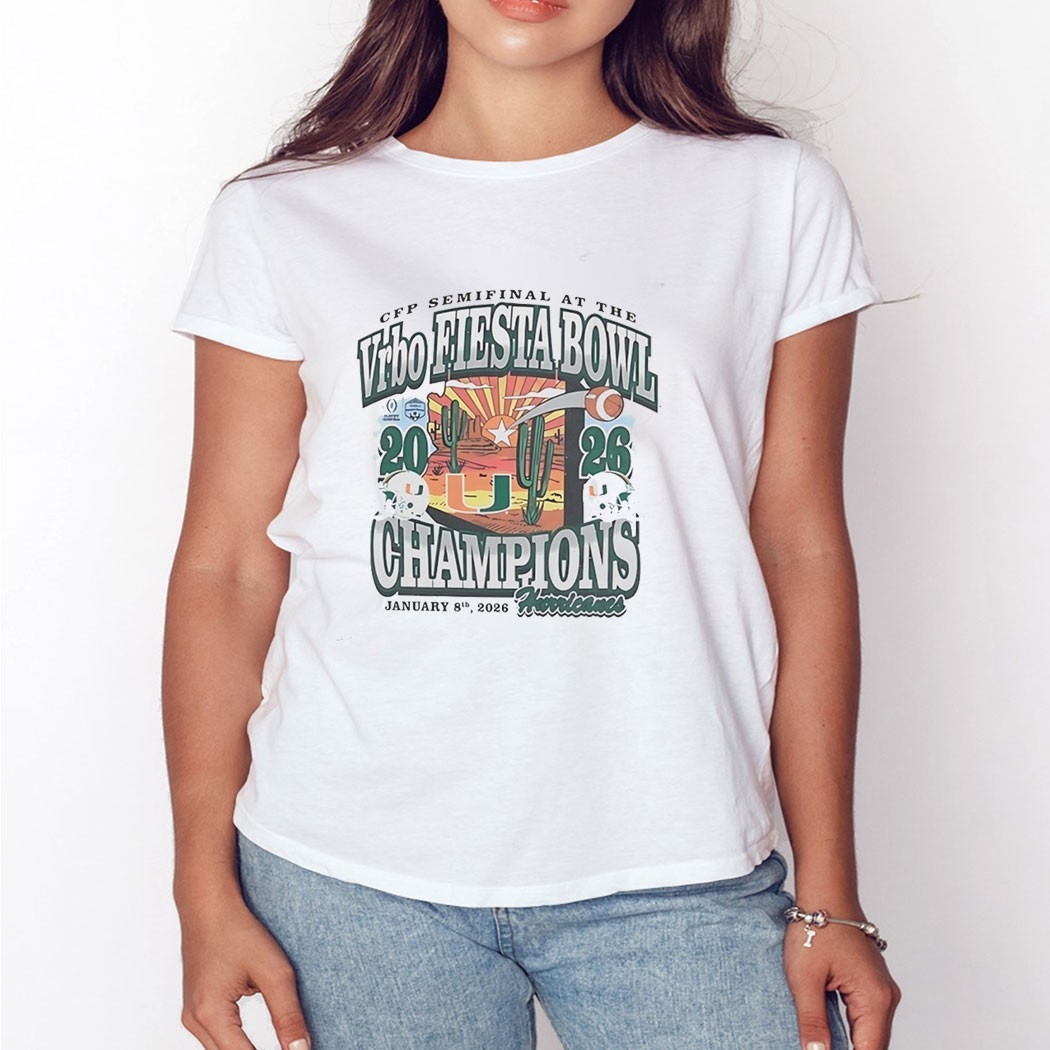 Miami Hurricanes 2026 Vrbo Fiesta Bowl Champions Desert Tee