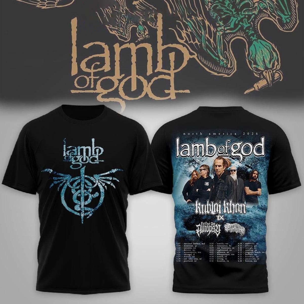 Lamb Of God Tour With Kublai Khan Tx Tee Hoodie