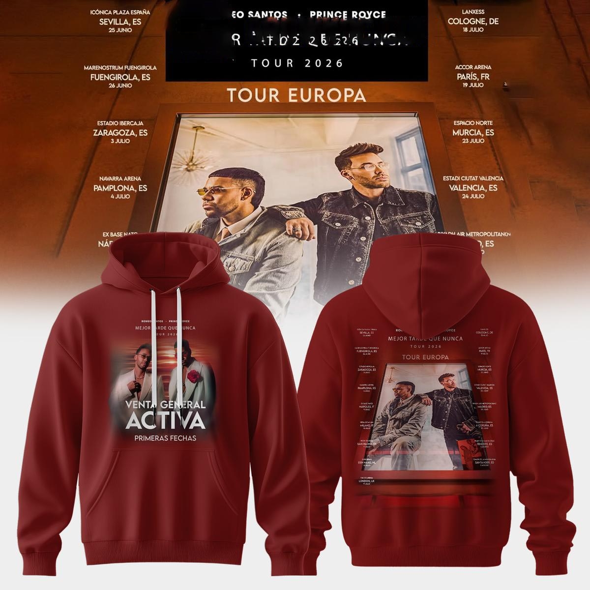 Mejor Tarde Que Nunca Us Uk Tour Tee Hoodie