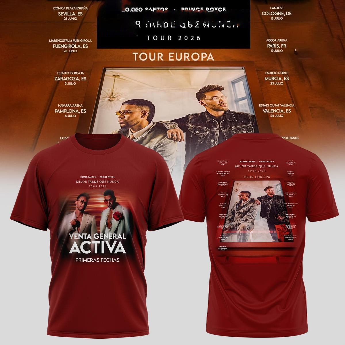 Mejor Tarde Que Nunca Us Uk Tour Tee Hoodie