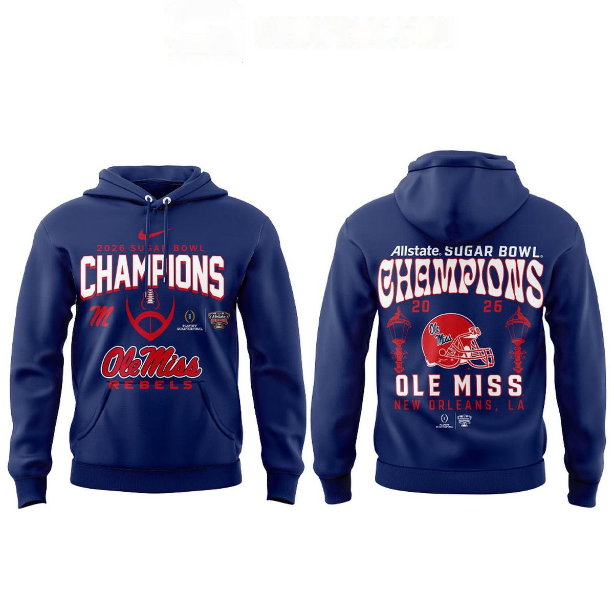 Ole Miss Rebels 2026 Sugar Bowl Champions Tee Hoodie
