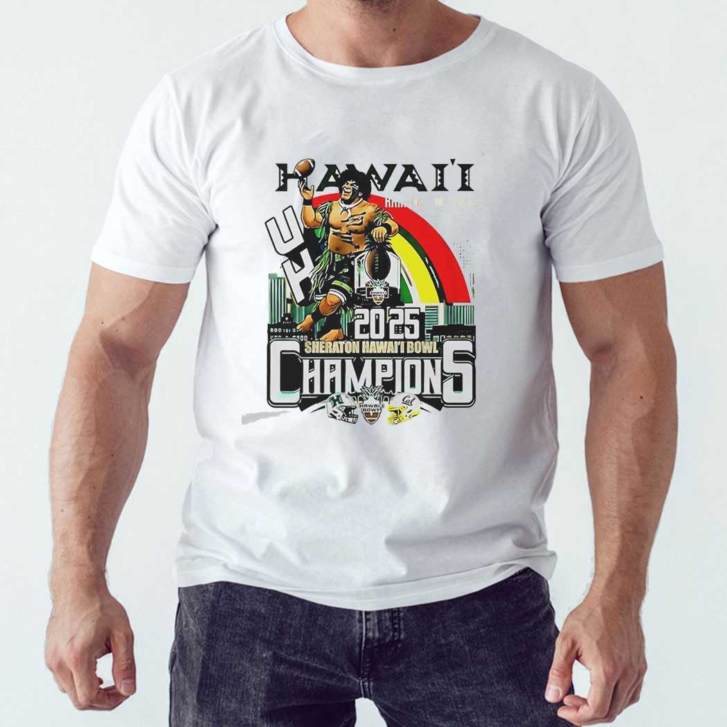 Hawaii Rainbow Warriors Football 2025 Champions Sheraton Tee