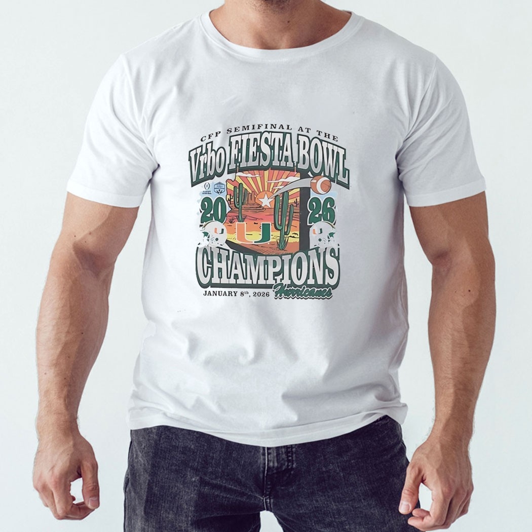 Miami Hurricanes 2026 Vrbo Fiesta Bowl Champions Desert Tee