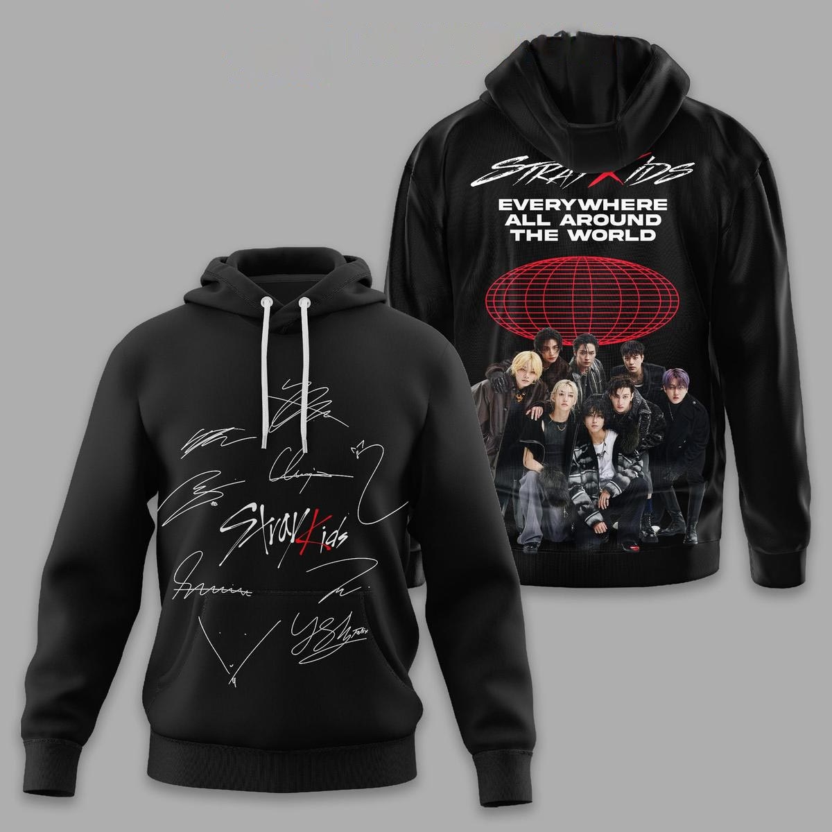 Stray Kids Everywhere All Around The World Tee Hoodie