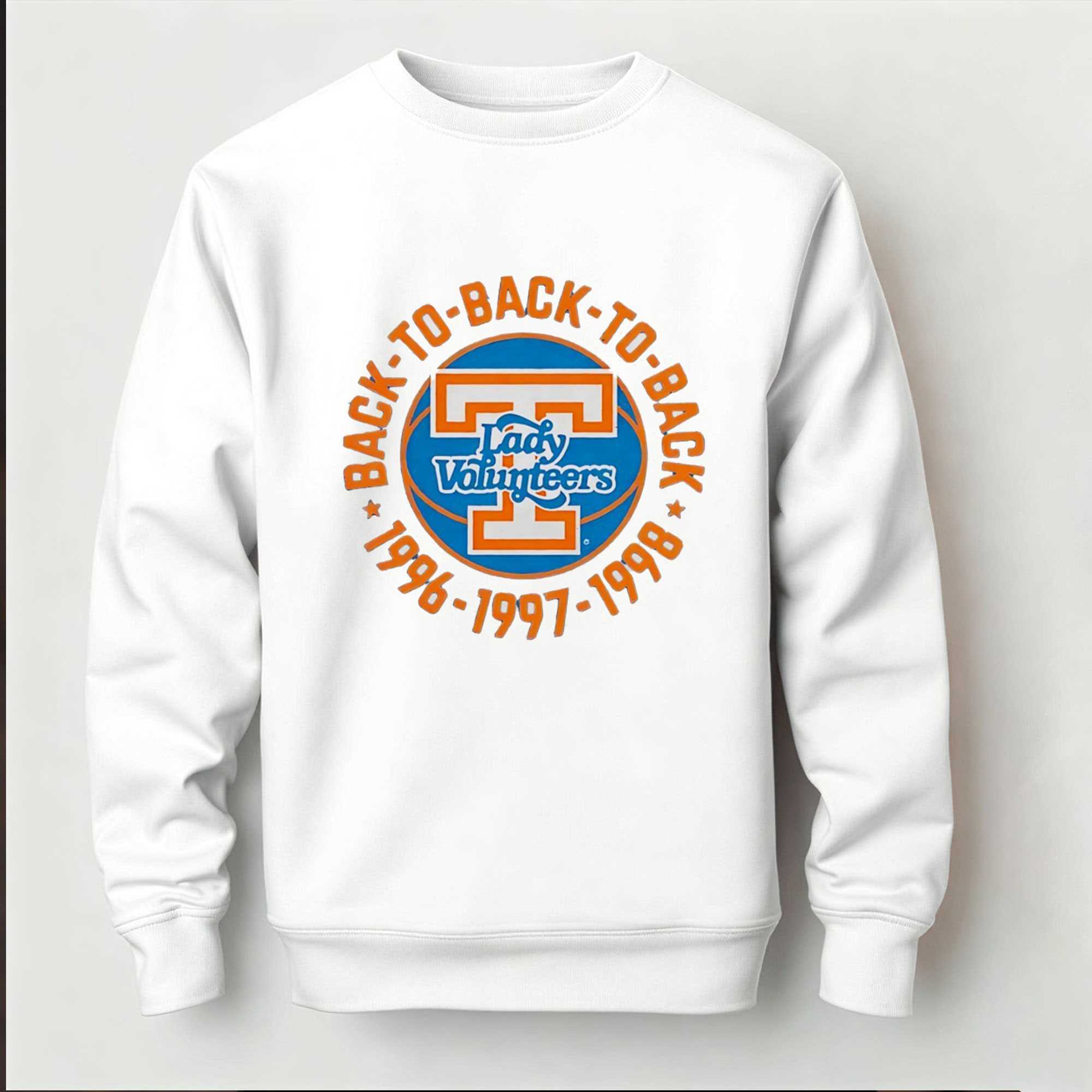 Tennessee Volunteers Lady Volunteers Back To Back To Back 1996 1997 1998 Tee