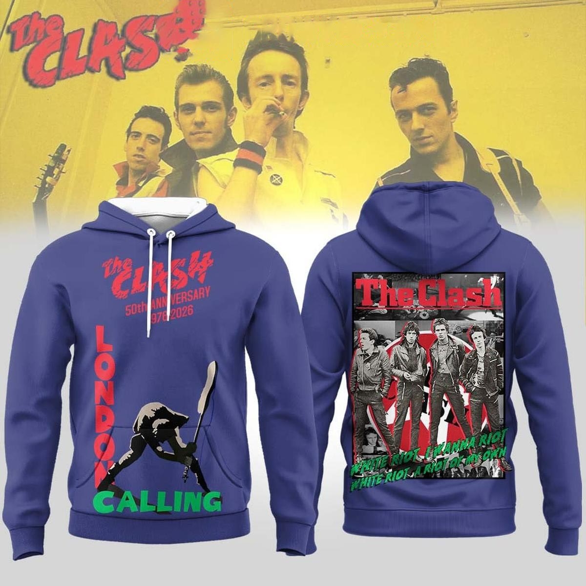 The Clash 50th Anniversary London Calling 2026 Tee Hoodie