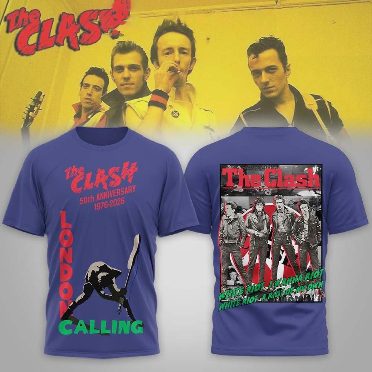 The Clash 50th Anniversary London Calling 2026 Tee Hoodie The Clash 50th Anniversary London Calling 2026 Tee Hoodie