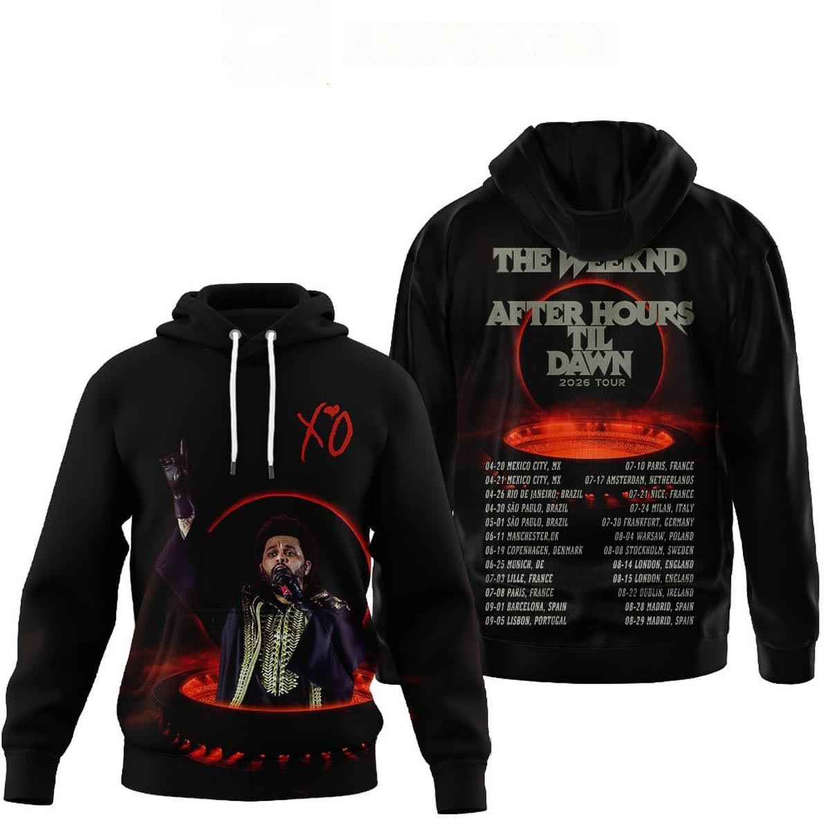 The Weeknd After Hours Til Dawn 2026 Tour Tee Hoodie
