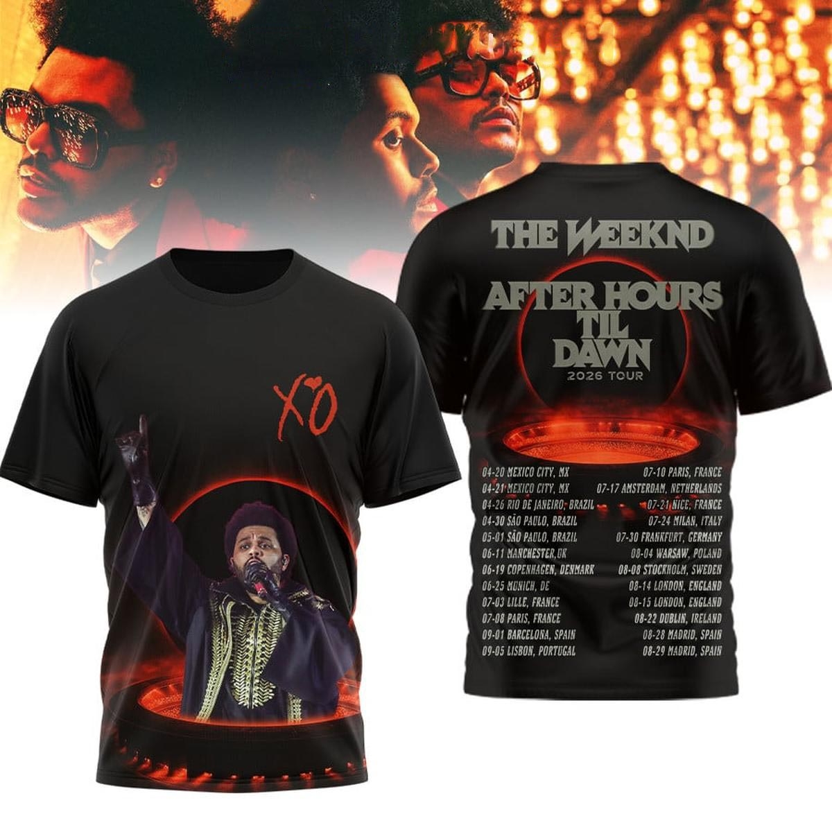 The Weeknd After Hours Til Dawn 2026 Tour Tee Hoodie The Weeknd After Hours Til Dawn 2026 Tour Tee Hoodie