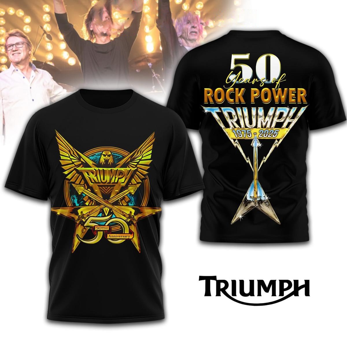 Triumph 50 Years Of Rock Power 2025 Hoodie Shirt Triumph 50 Years Of Rock Power 2025 Hoodie Shirt