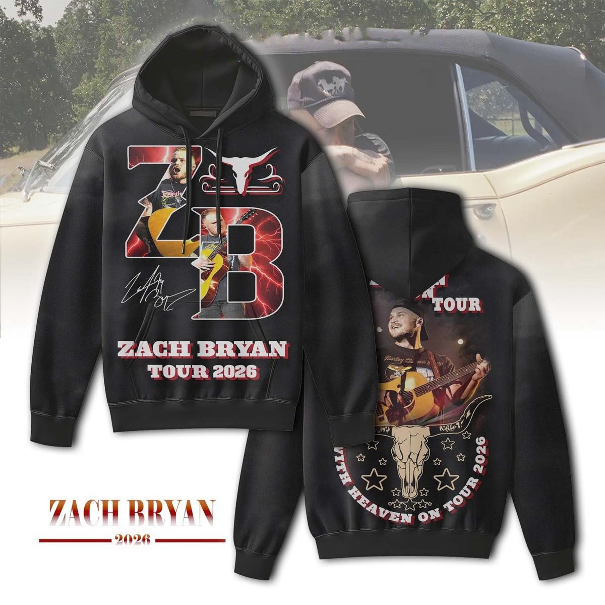 Zach Bryan With Heaven On Tour 2026 Tee Hoodie