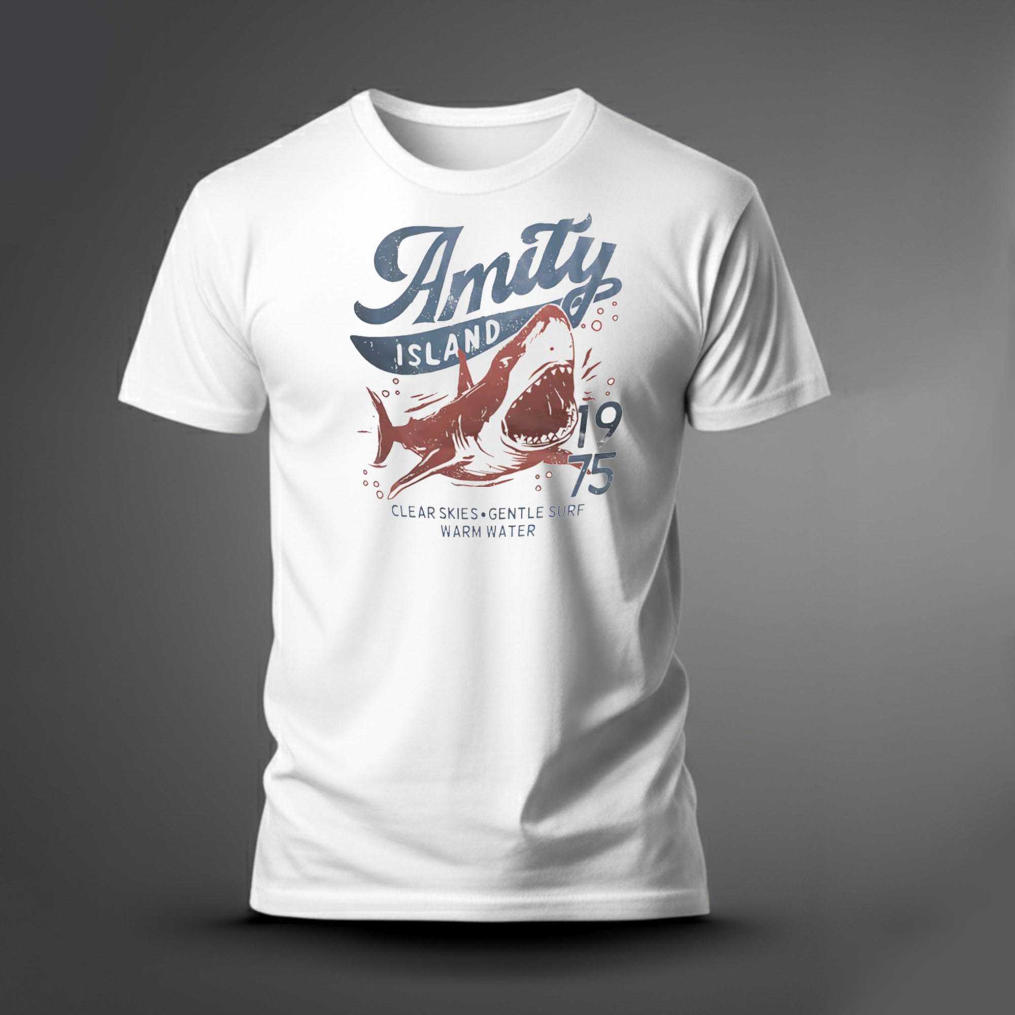 Amity Island Clear Skies Gentle Surf Warm Water 1975 Tee