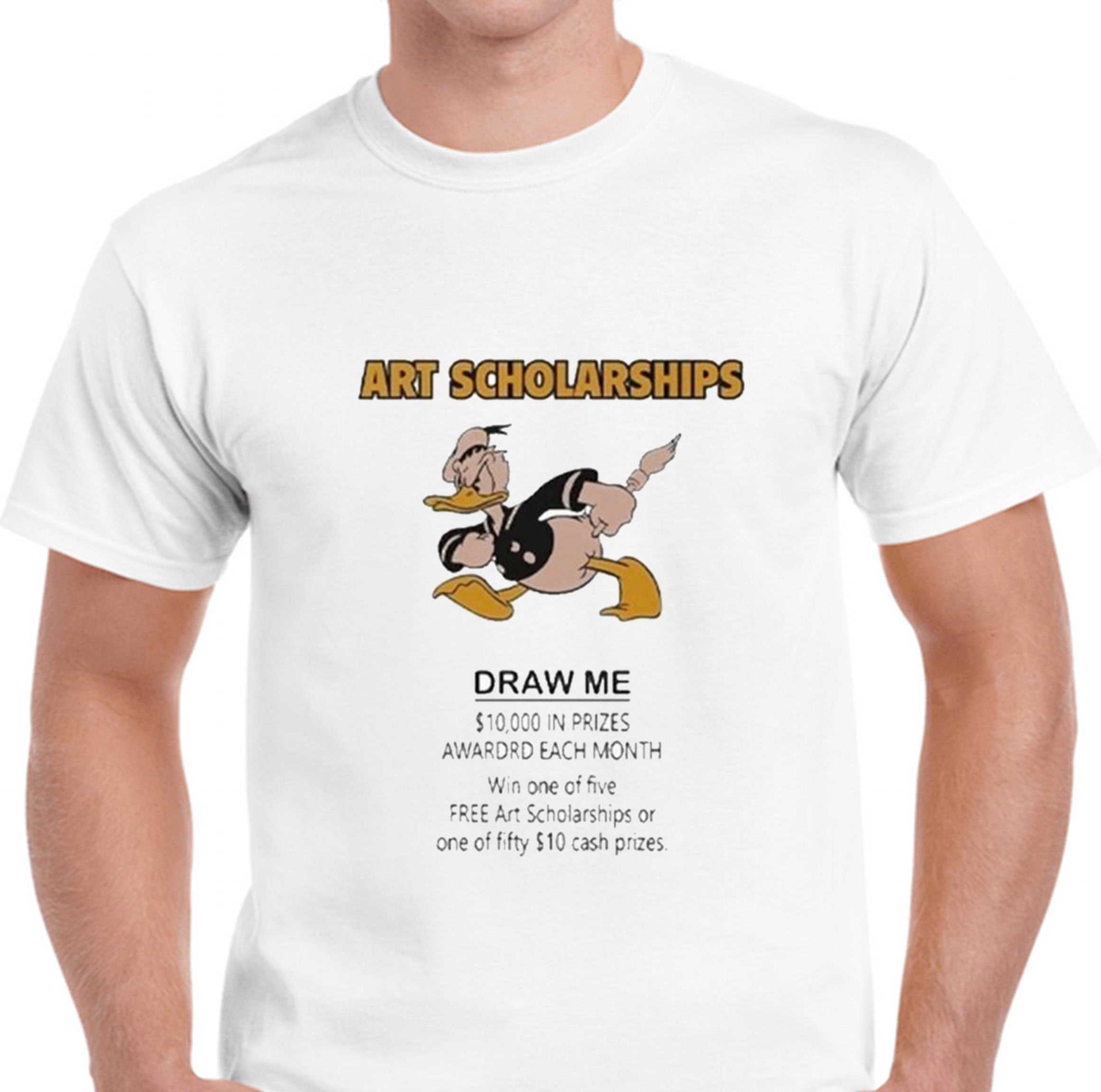 Official Art Scholarships Draw Me Duck Donald Cartoon Shirt Official Art Scholarships Draw Me Duck Donald Cartoon Shirt