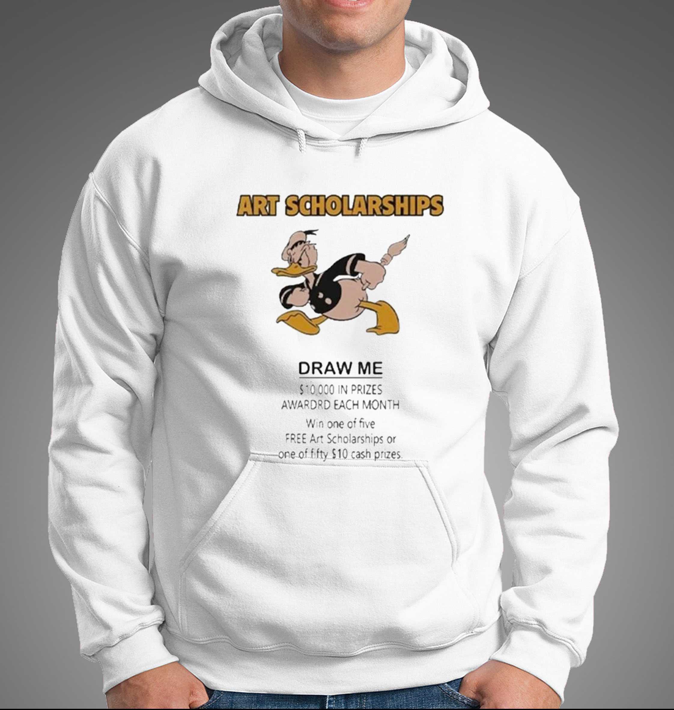 Official Art Scholarships Draw Me Duck Donald Cartoon Shirt Official Art Scholarships Draw Me Duck Donald Cartoon Shirt