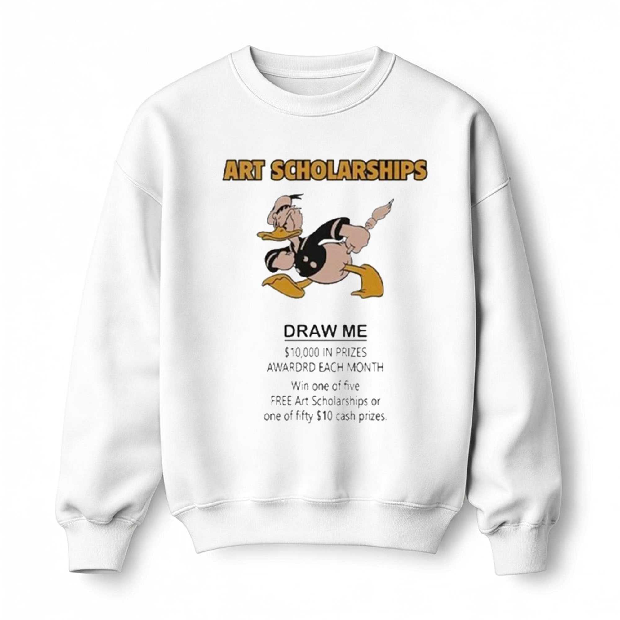 Official Art Scholarships Draw Me Duck Donald Cartoon Shirt Official Art Scholarships Draw Me Duck Donald Cartoon Shirt