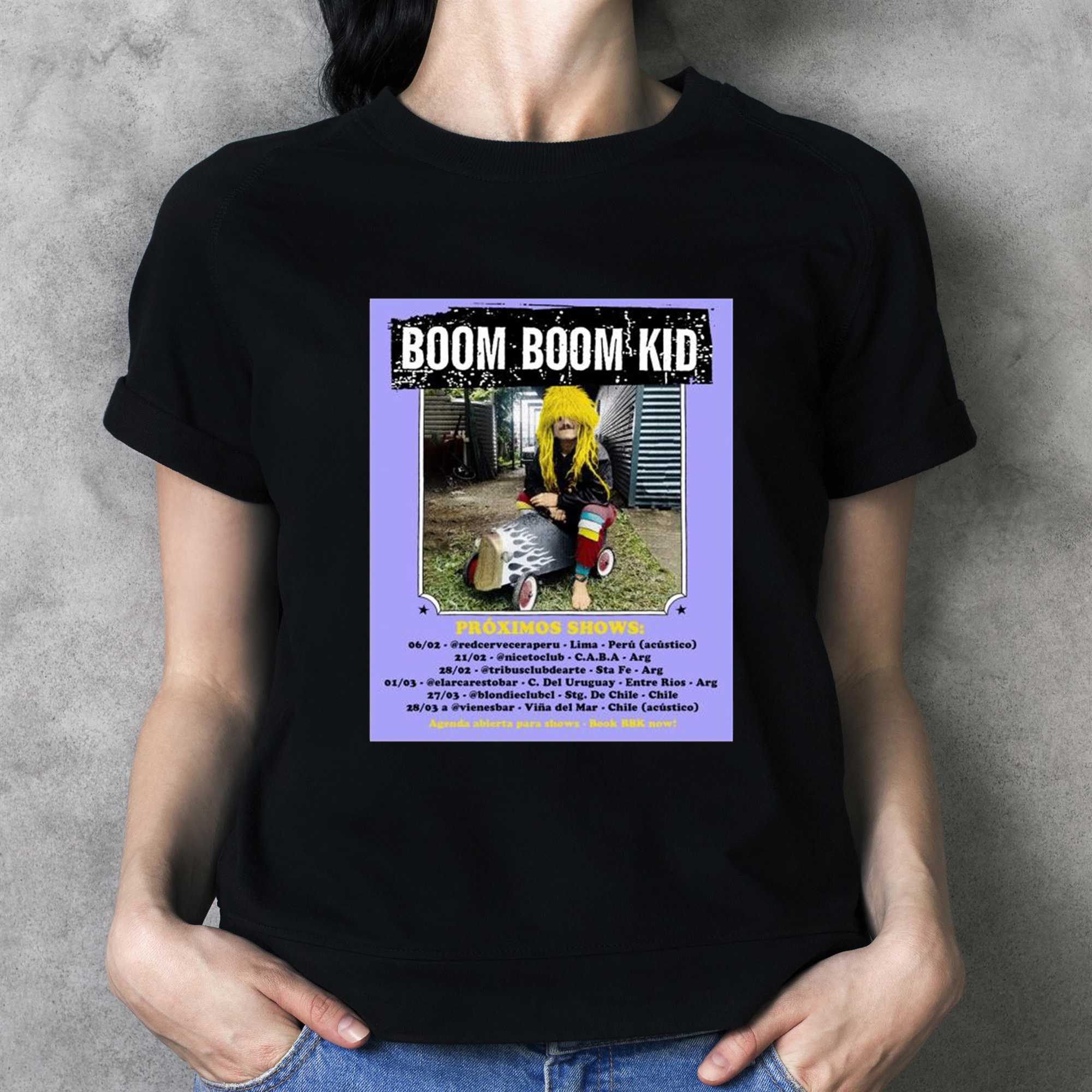 Boom Boom Kid Proximos Shows 2026 Poster T-shirt Boom Boom Kid Proximos Shows 2026 Poster T-shirt