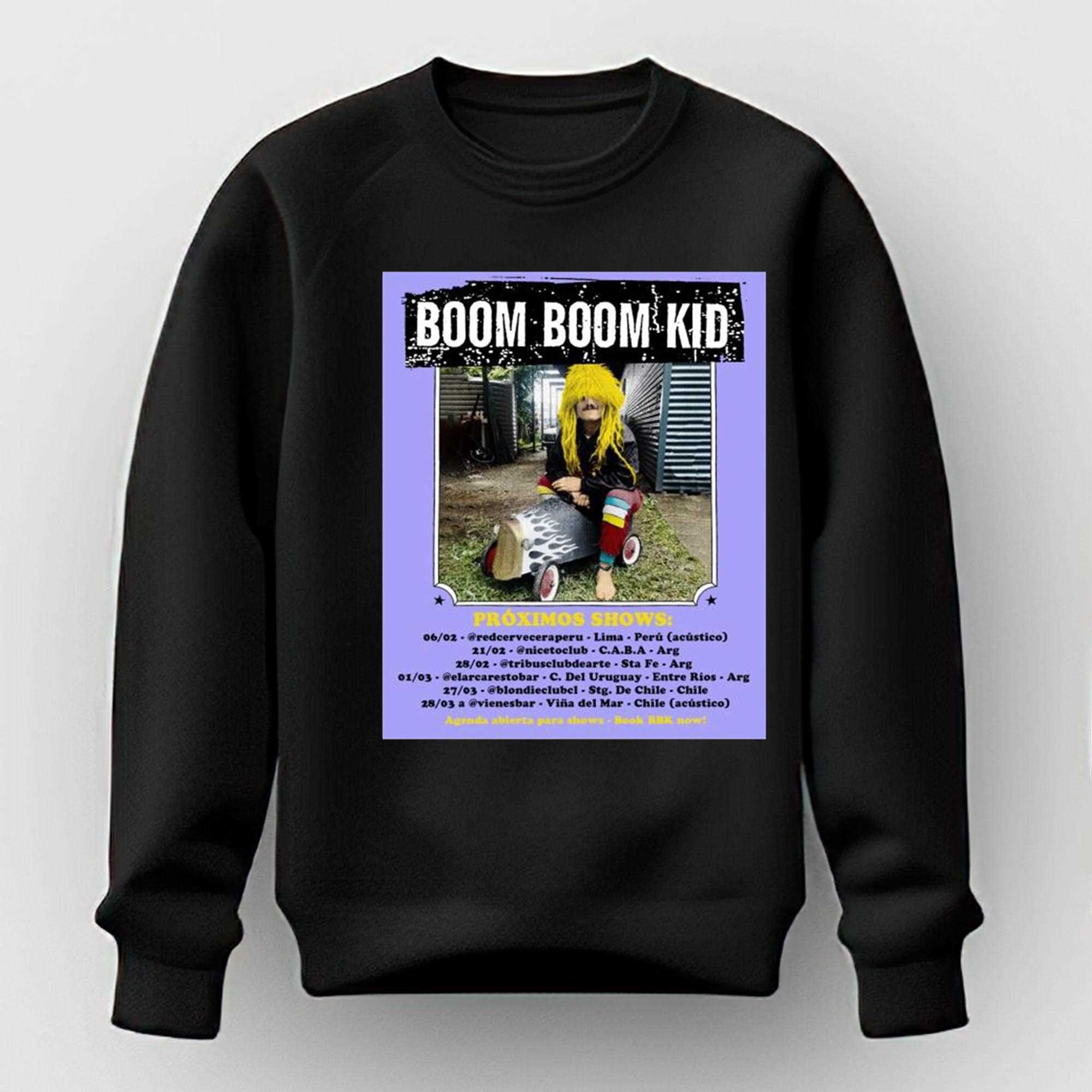 Boom Boom Kid Proximos Shows 2026 Poster T-shirt Boom Boom Kid Proximos Shows 2026 Poster T-shirt