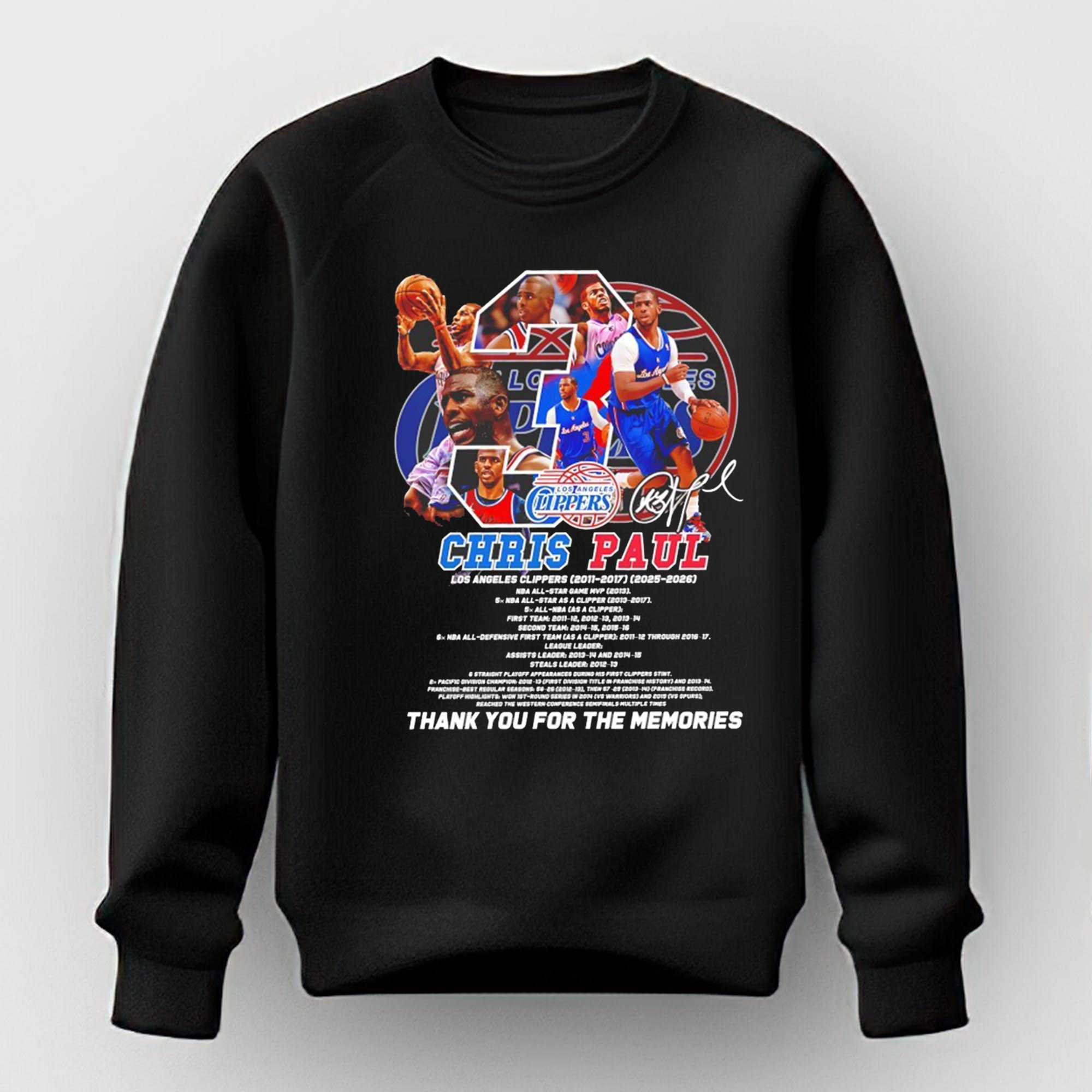 Chris Paul Los Angeles Clippers Thank You For The Memories Tee Chris Paul Los Angeles Clippers Thank You For The Memories Tee