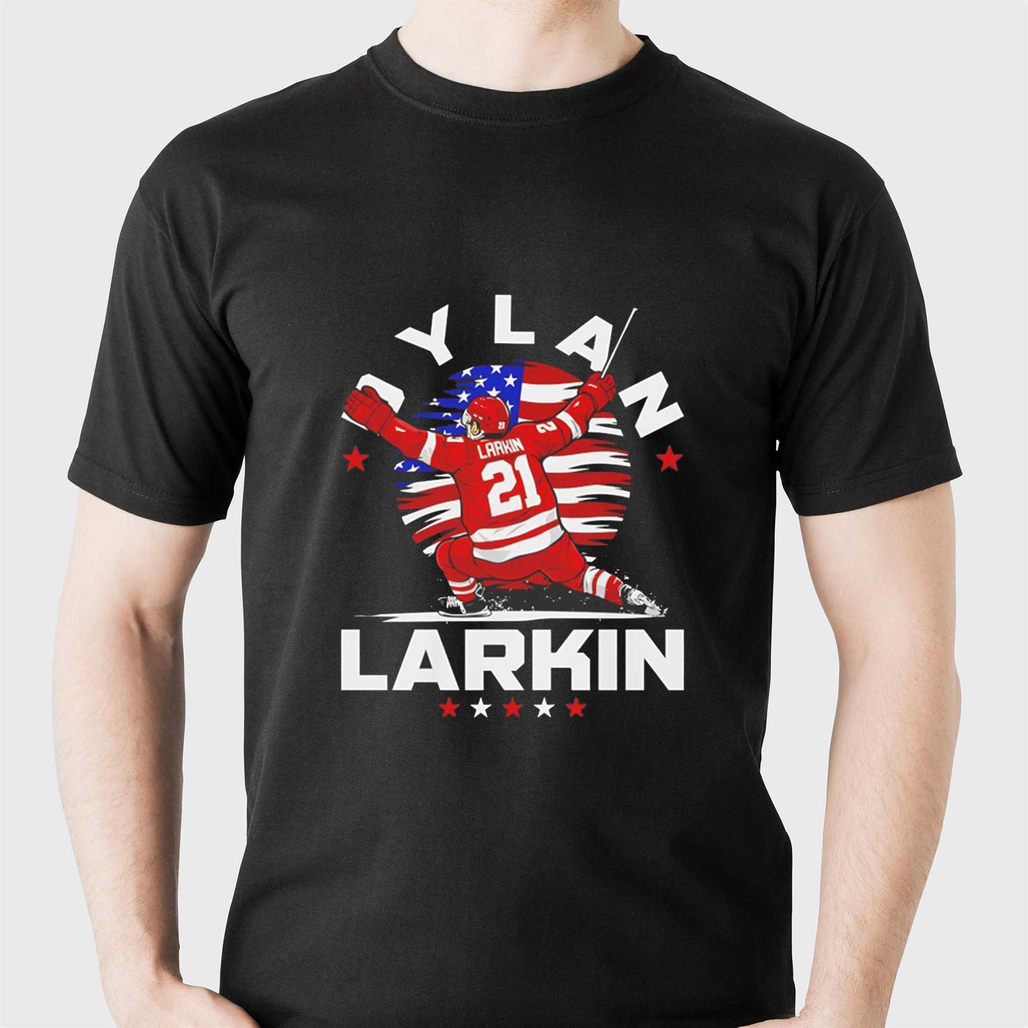 Dylan Larkin Detroit Usa Flag Celebration Tee