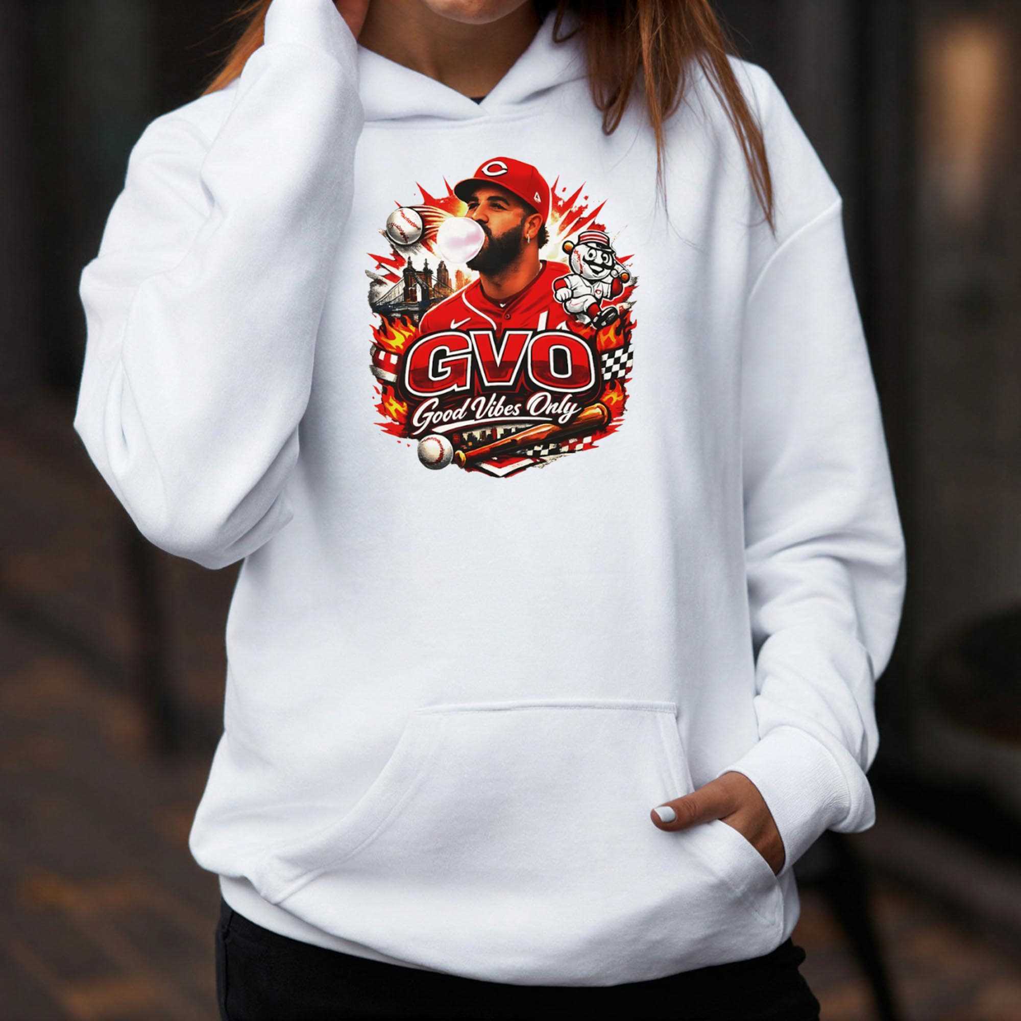 Eugenio Suarez Cincinnati Reds Gvo Baseball Good Vibes Only Tee Eugenio Suarez Cincinnati Reds Gvo Baseball Good Vibes Only Tee