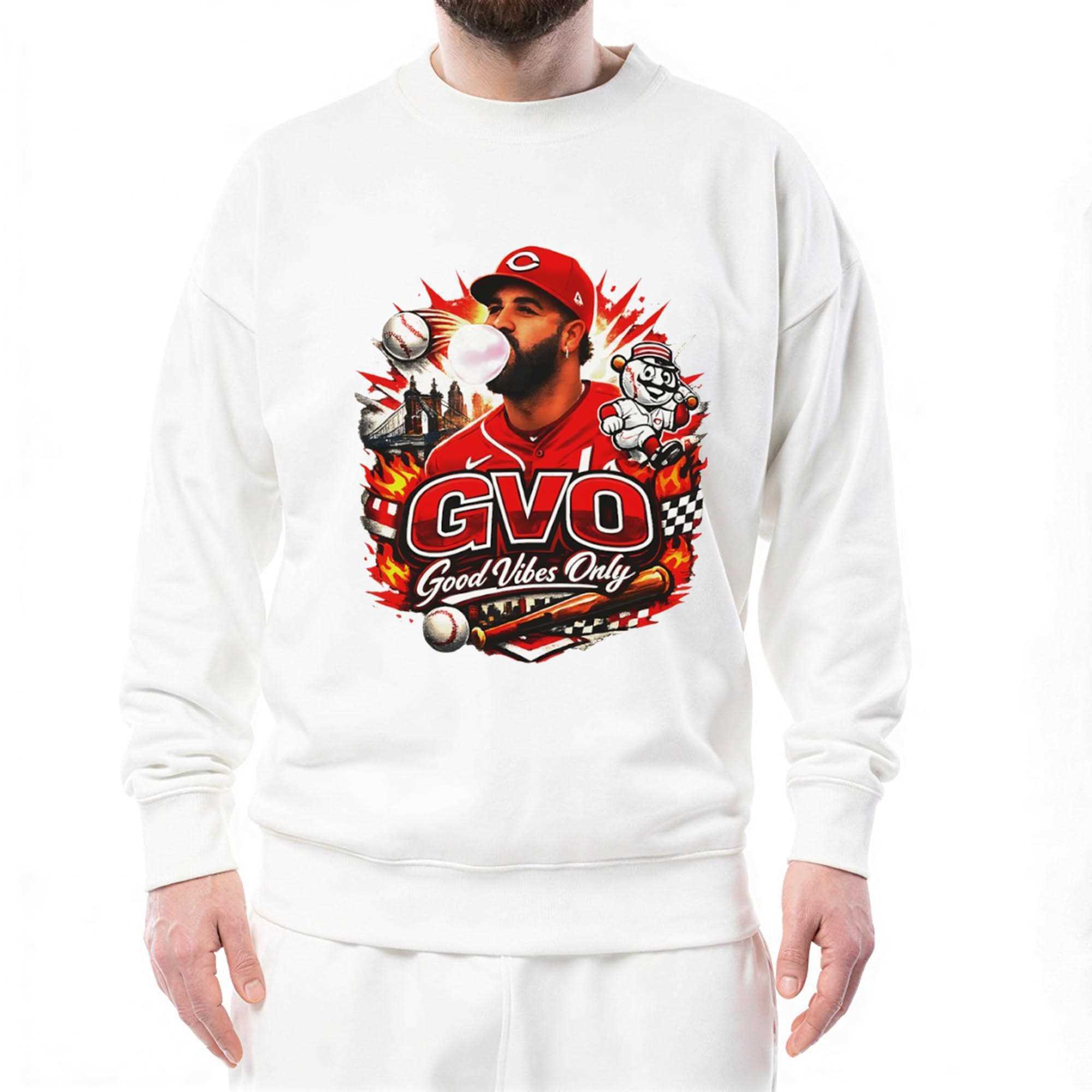 Eugenio Suarez Cincinnati Reds Gvo Baseball Good Vibes Only Tee Eugenio Suarez Cincinnati Reds Gvo Baseball Good Vibes Only Tee