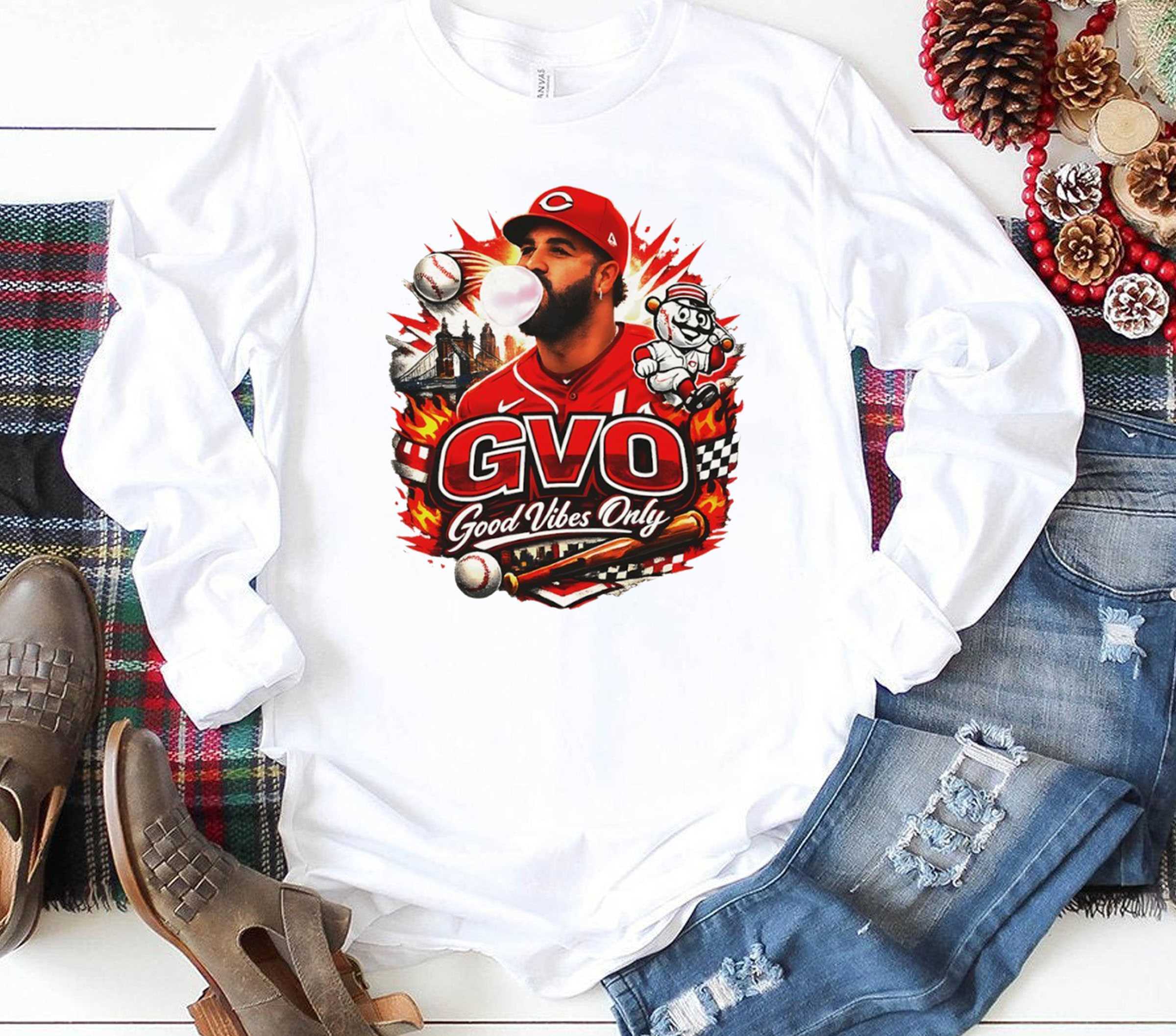 Eugenio Suarez Cincinnati Reds Gvo Baseball Good Vibes Only Tee Eugenio Suarez Cincinnati Reds Gvo Baseball Good Vibes Only Tee