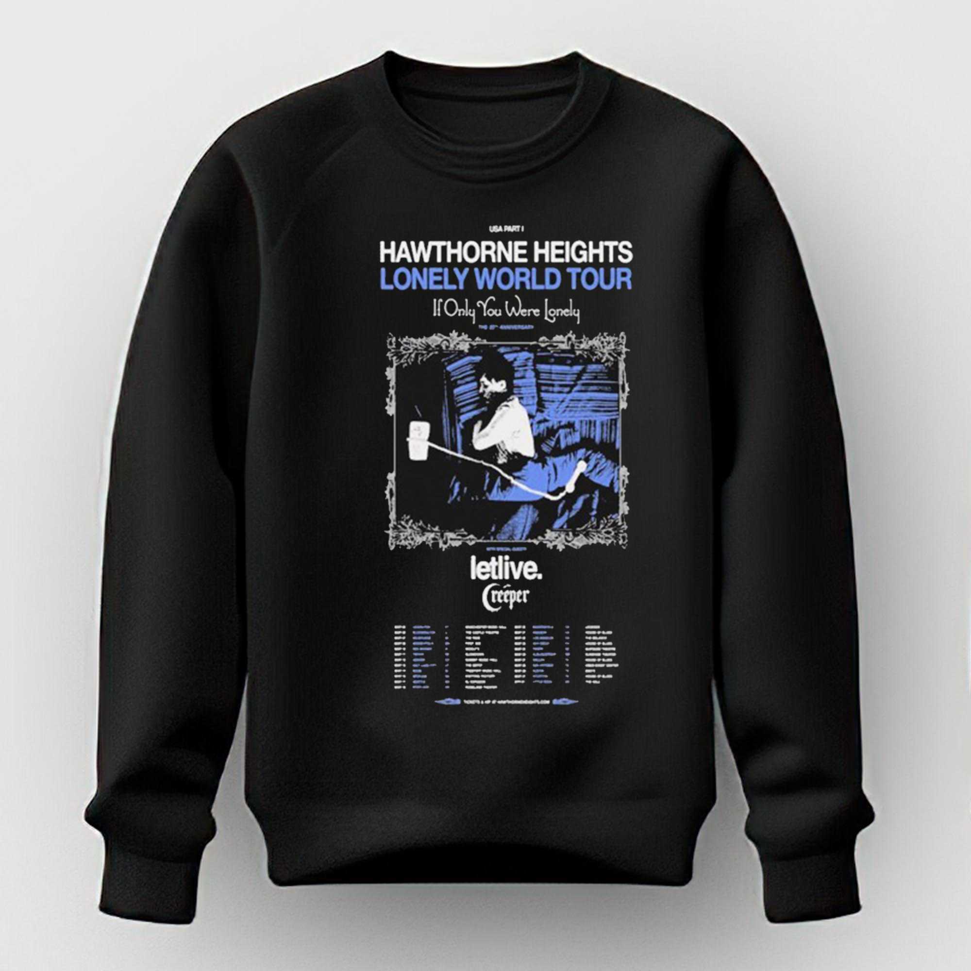 Hawthorne Heights Lonely World Tour 2026 Dates Shirt Hawthorne Heights Lonely World Tour 2026 Dates Shirt