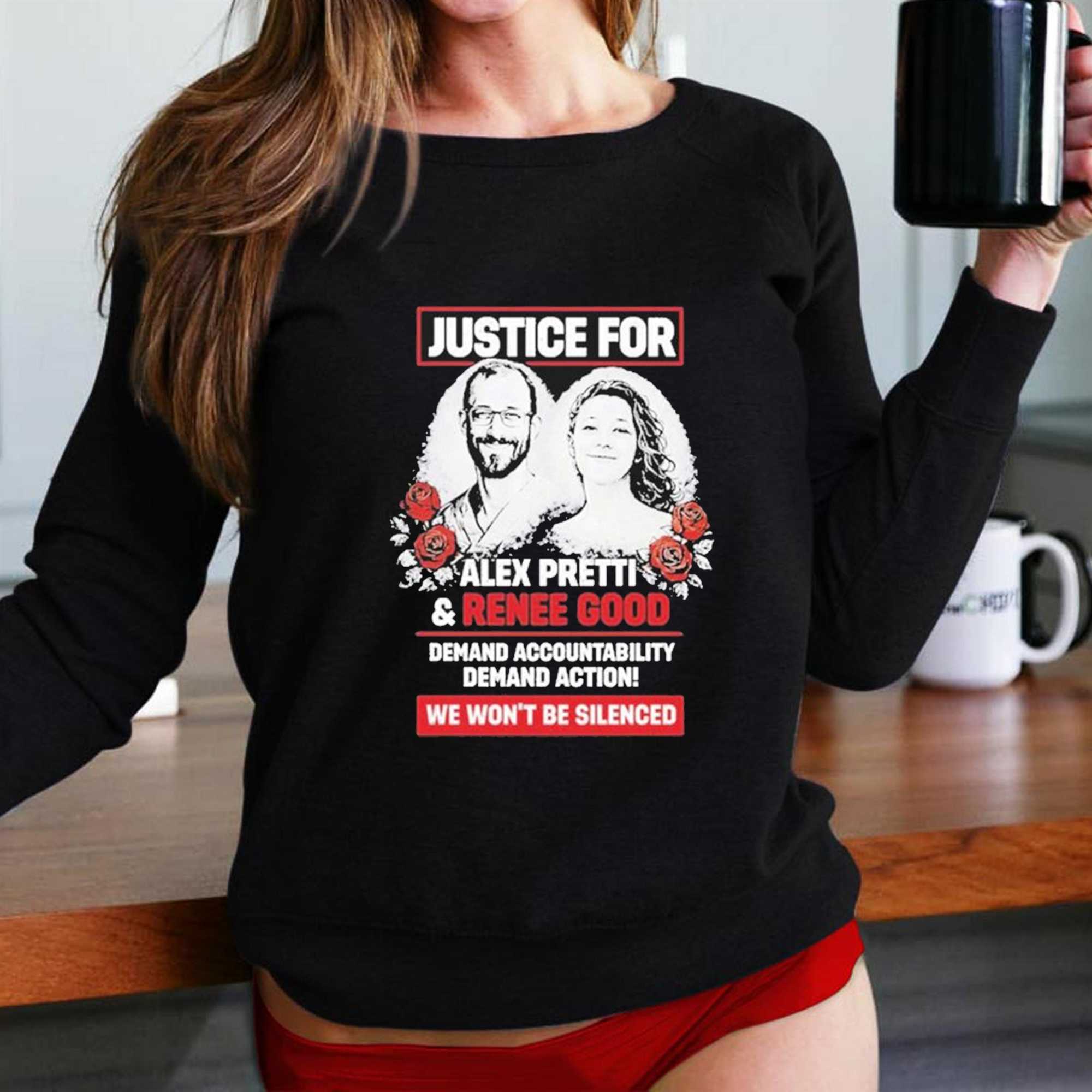 Justice For Alex Pretti And Renee Good We Wont Be Silenced T-shirt Justice For Alex Pretti And Renee Good We Wont Be Silenced T-shirt